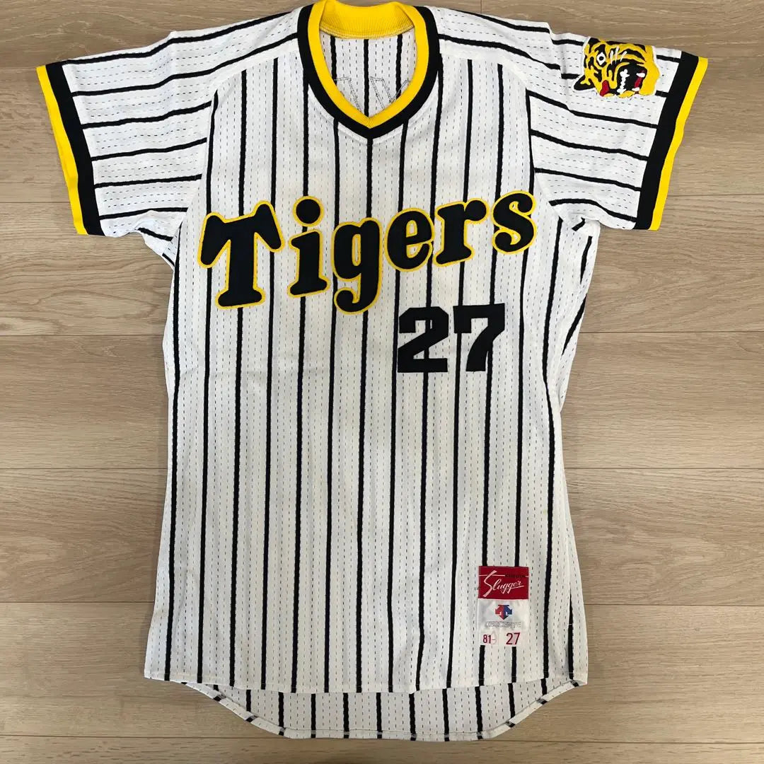 Super raro Hanshin Tigers Miyata Norikei, uniforme práctico, Kubota Slugger, fabricado por Descente