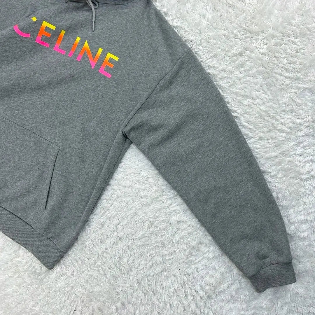 [Rare 2XL size] Celine ☆ Hoodie with big logo Popular design difficult to obtain