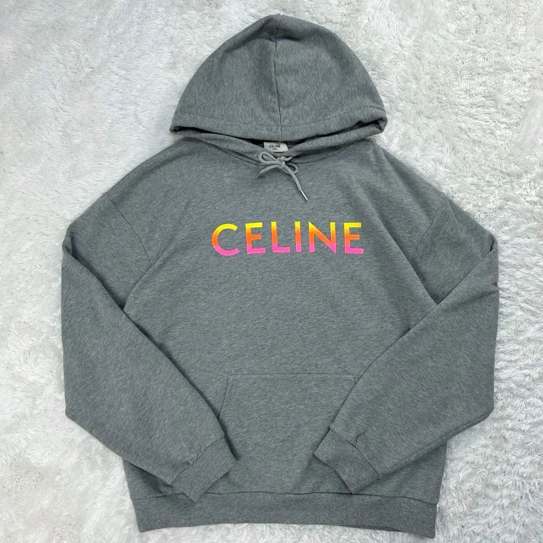 [Rare 2XL size] Celine ☆ Hoodie with big logo Popular design difficult to obtain