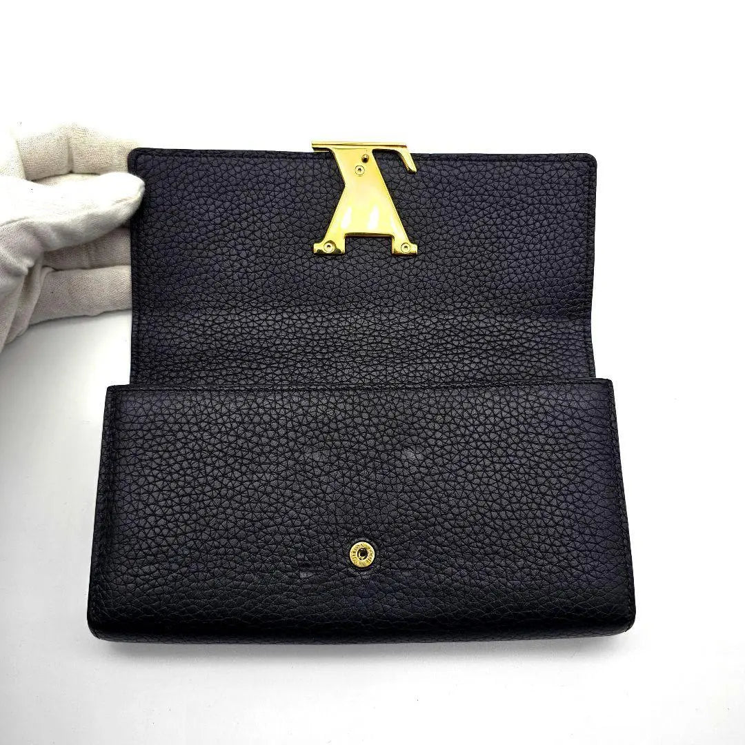 Louis Vuitton Portefeuille Capucine Toryon Long Wallet Noir D86