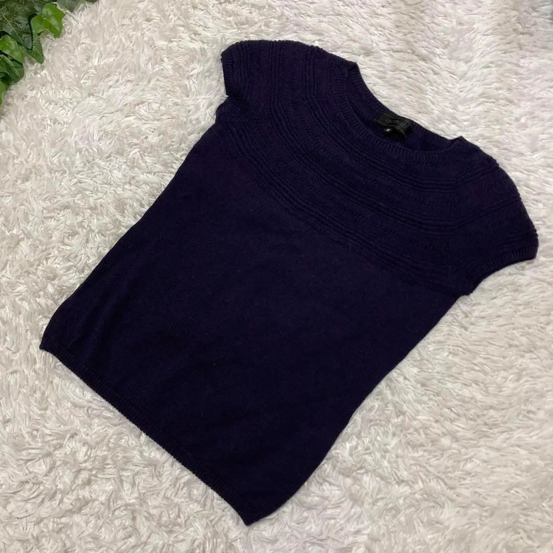 Beauty Untitle Short Sleeve Knit Purple Wool 100% Made in Japan 2 [M] | 美品　アンタイトル　半袖ニット　紫　ウール100% 日本製　2 【M】