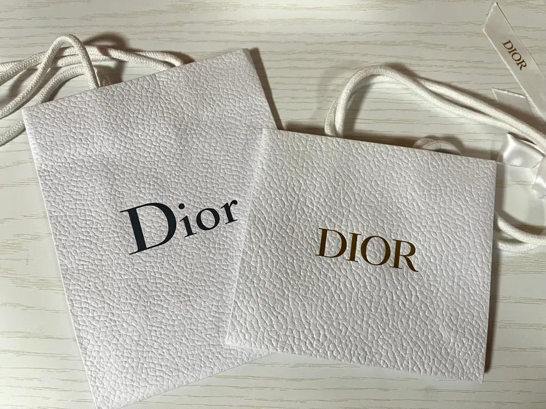 Dior logo white paper bag set of 2