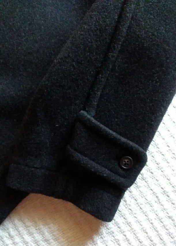 Uniqlo black duffel coat (L) 95% wool