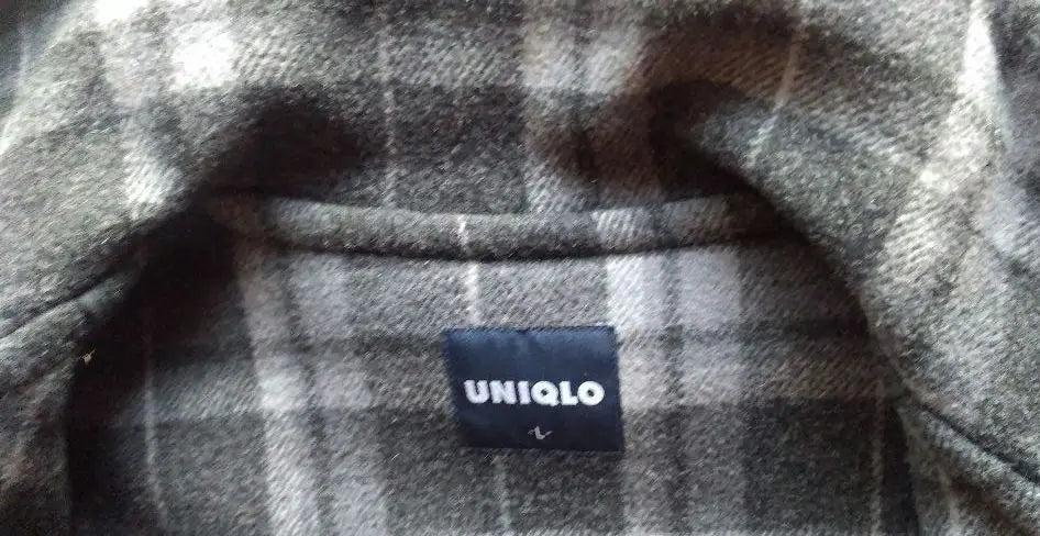 Uniqlo black duffel coat (L) 95% wool