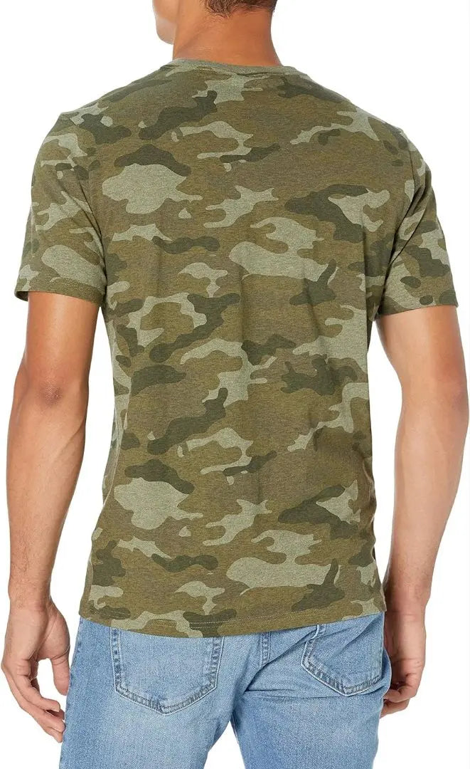 ¡Conjunto de 2 discos! Camiseta de cuello redondo y manga corta para hombre en camuflaje y gris