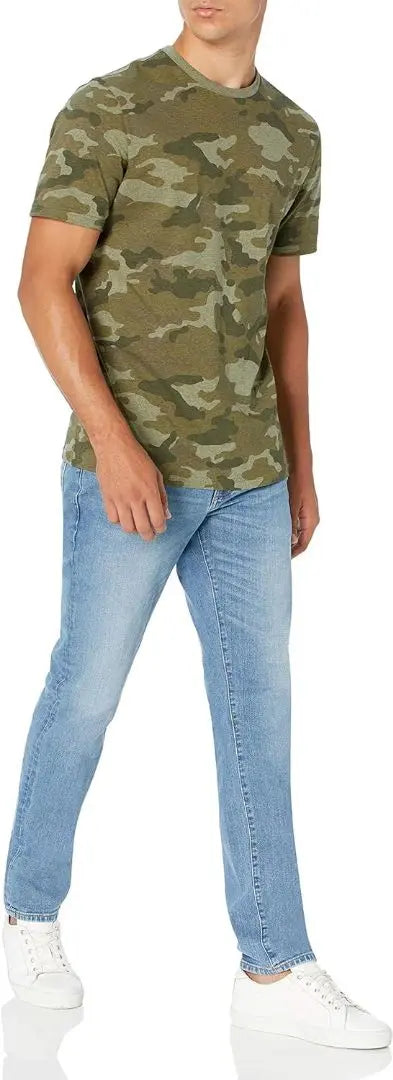 ¡Conjunto de 2 discos! Camiseta de cuello redondo y manga corta para hombre en camuflaje y gris