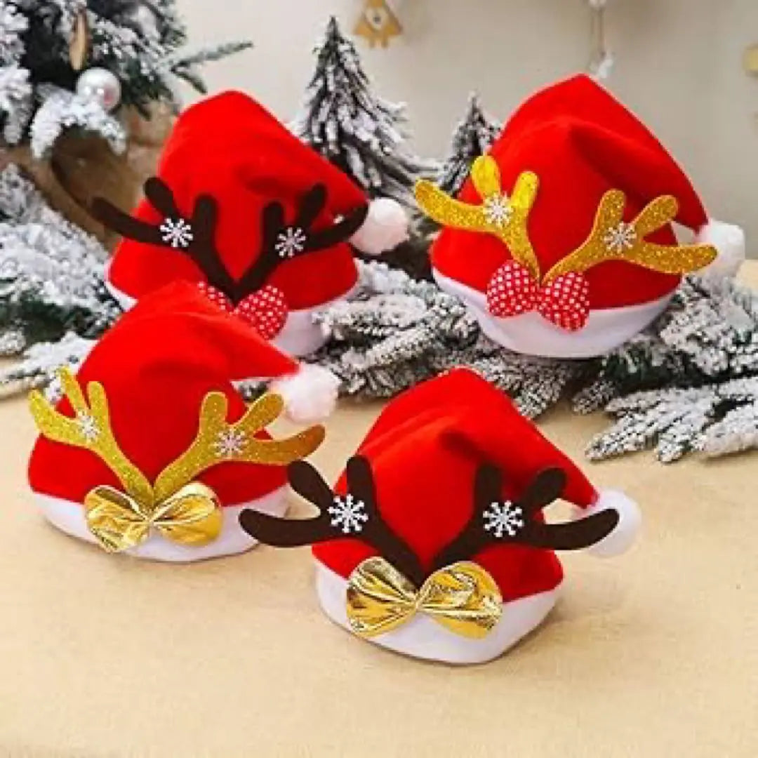 Santa hat set of 4 Christmas hat Santa party costume reindeer