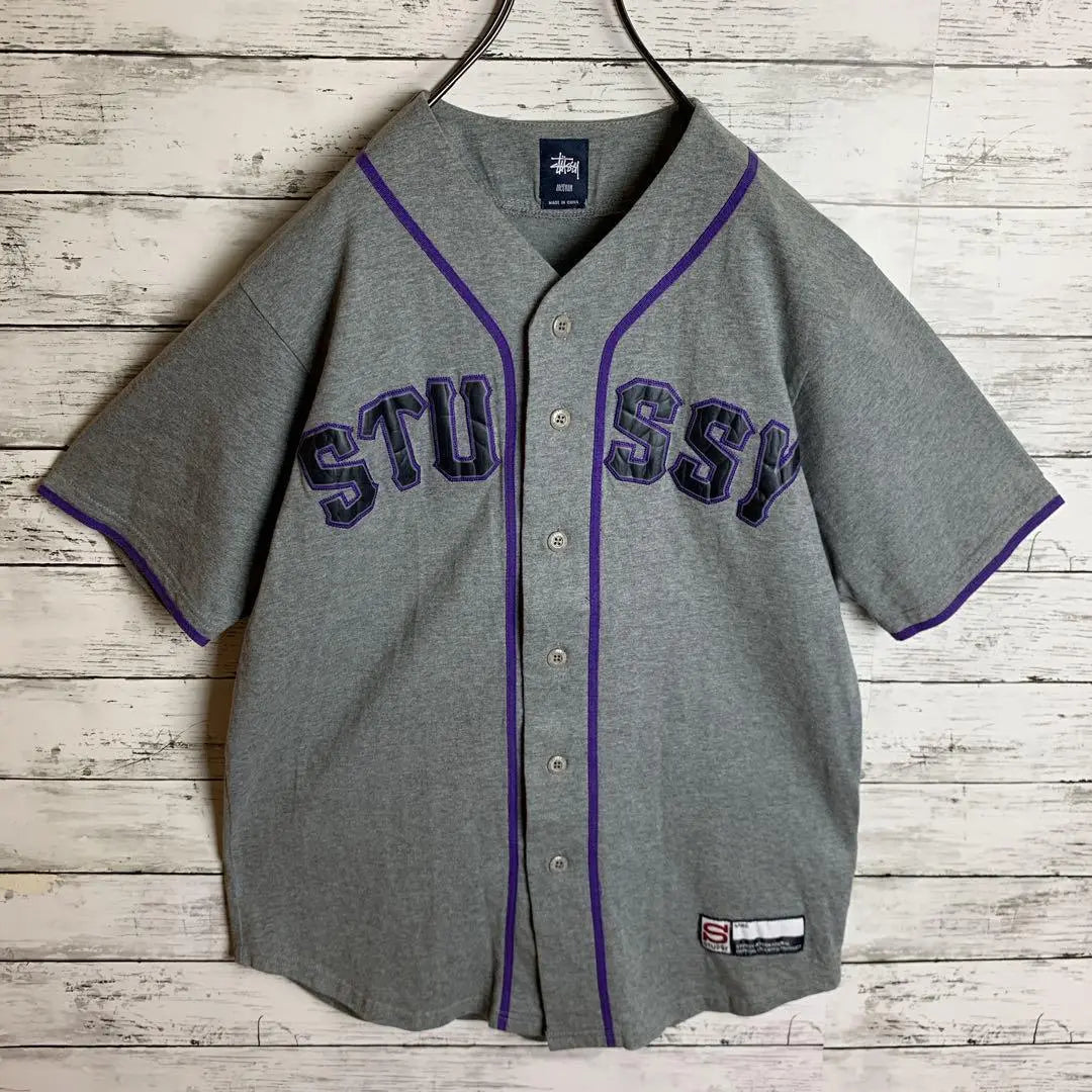 [An immediate completion model!! ︎】STUSSY☆Arch Logo Embroidered Baseball Shirt B803