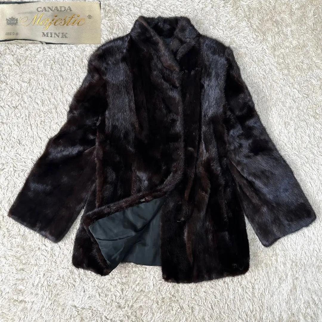 fur majestic canada mink coat jacket dark brown brown