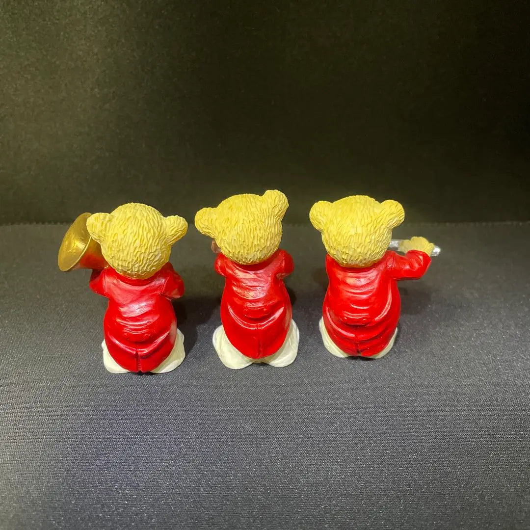 Set of 3 bear figurines with musical instruments