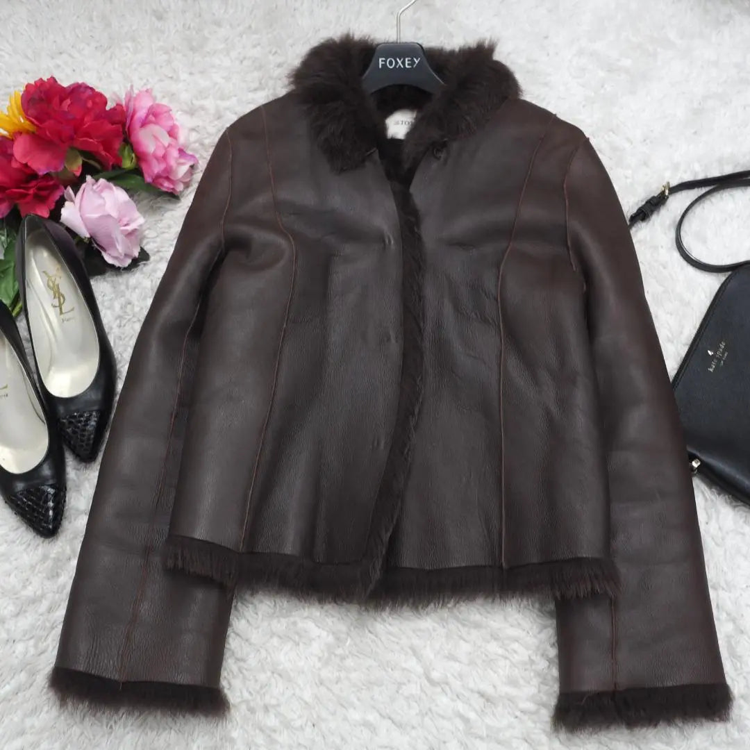 H314*La TOTALITE ☆ Fur ☆ Leather Jacket ☆ Dark Brown