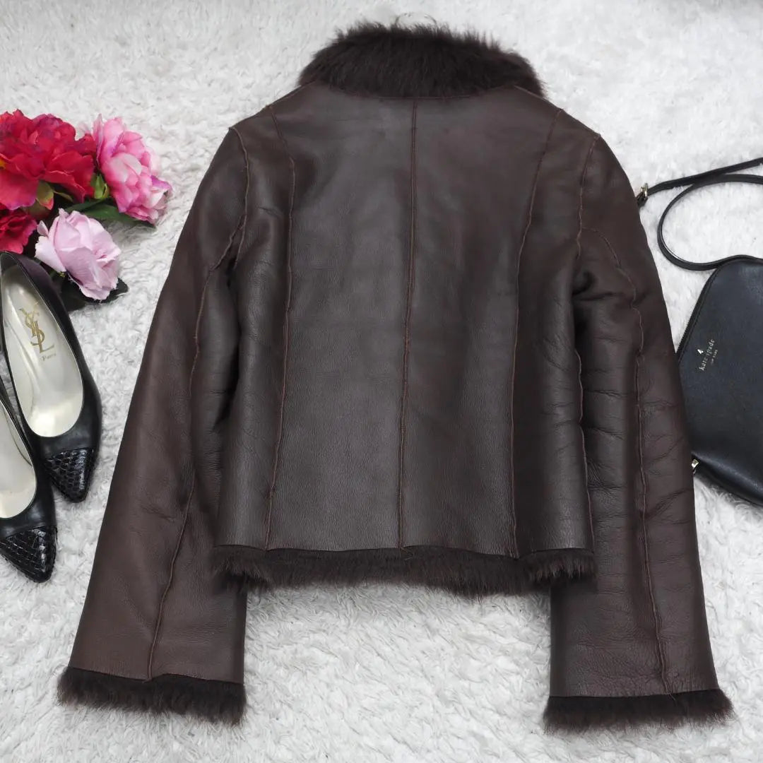 H314*La TOTALITE ☆ Fur ☆ Leather Jacket ☆ Dark Brown