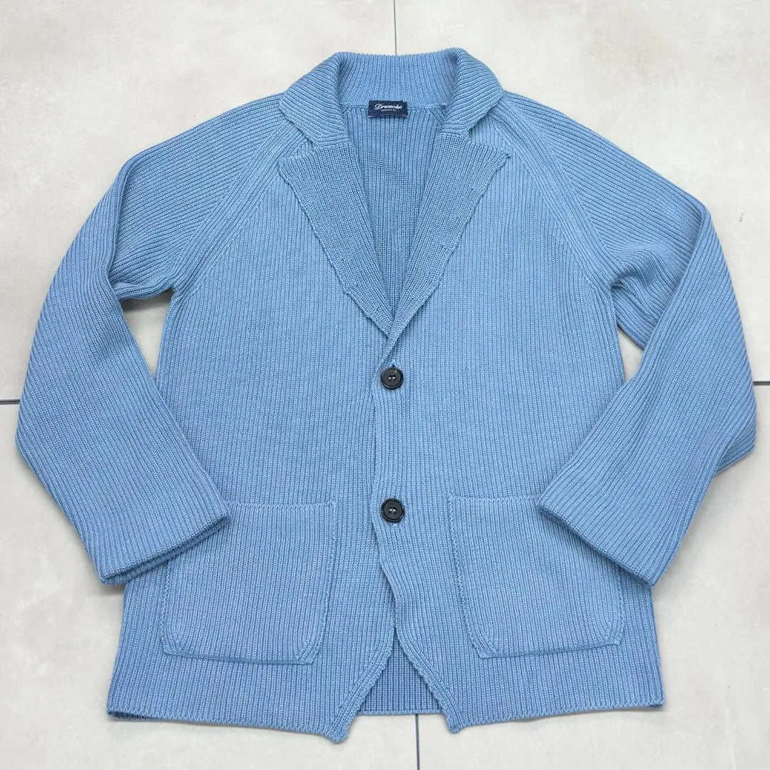 [Try -on only] Dolmore 8 Gauge Rib Knit Jacket Sax Blue 44