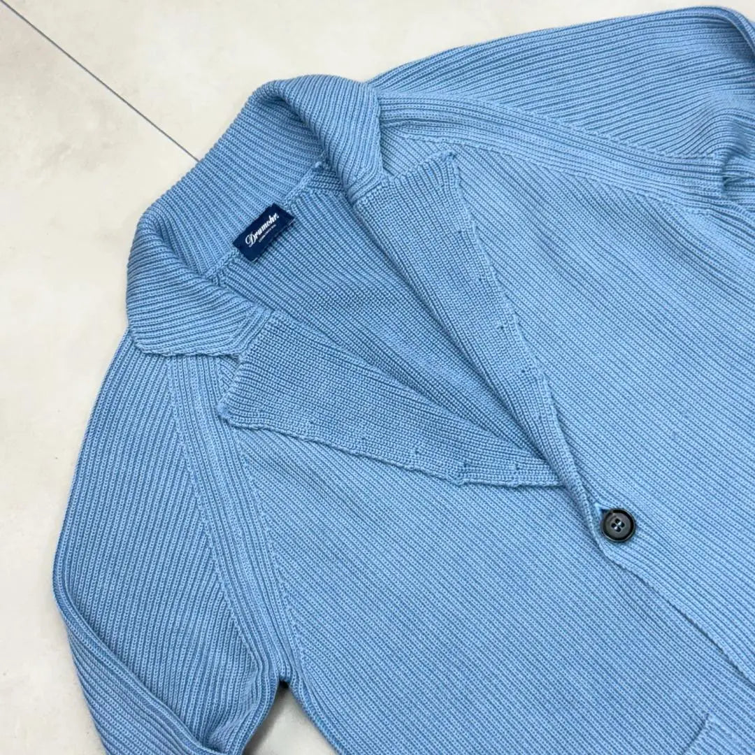 [Try -on only] Dolmore 8 Gauge Rib Knit Jacket Sax Blue 44