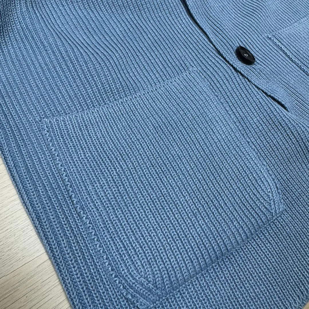 [Try -on only] Dolmore 8 Gauge Rib Knit Jacket Sax Blue 44