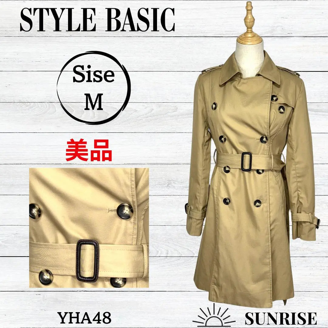 ★ Beautiful goods ★ Style Basic Rench coat Beige removal M size with inner