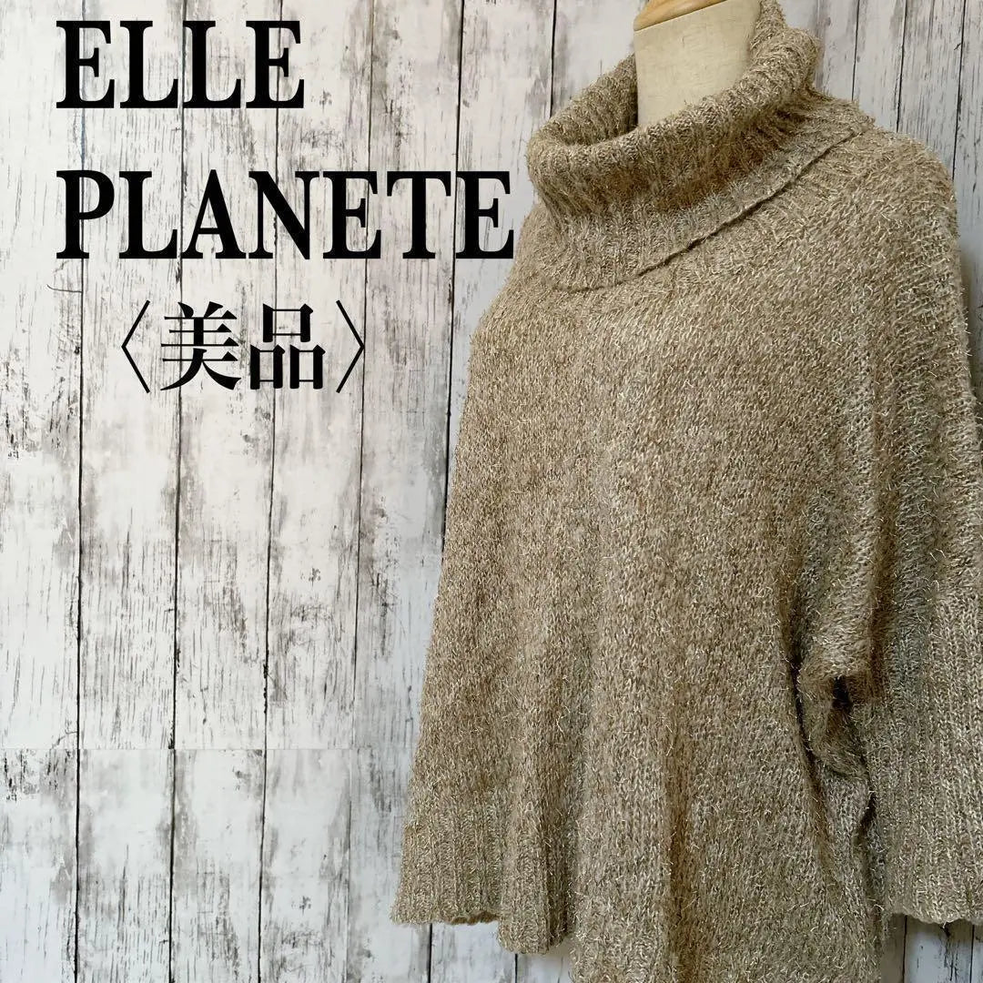 Beautiful condition [L Planet] Turtleneck Glitter knit sweater with loose silhouette