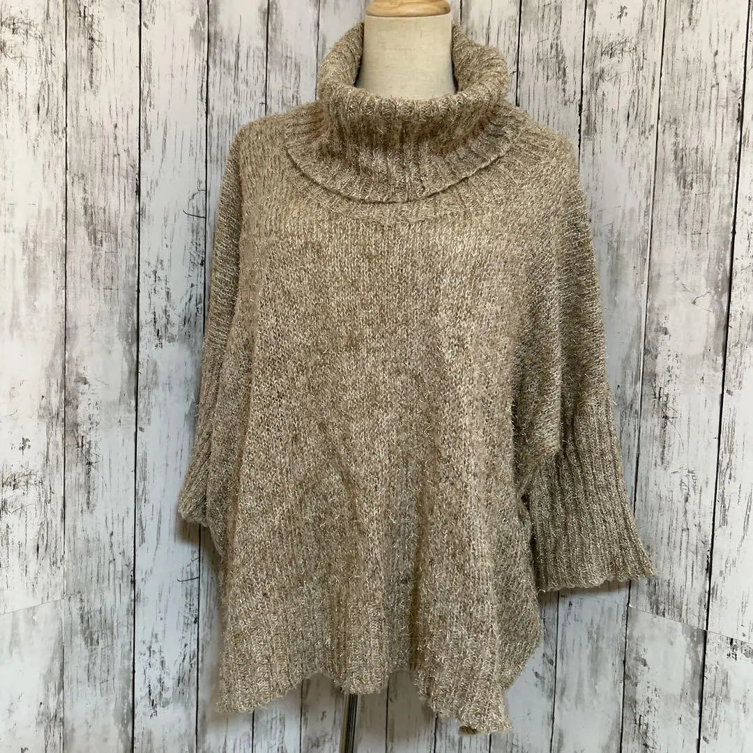 Beautiful condition [L Planet] Turtleneck Glitter knit sweater with loose silhouette