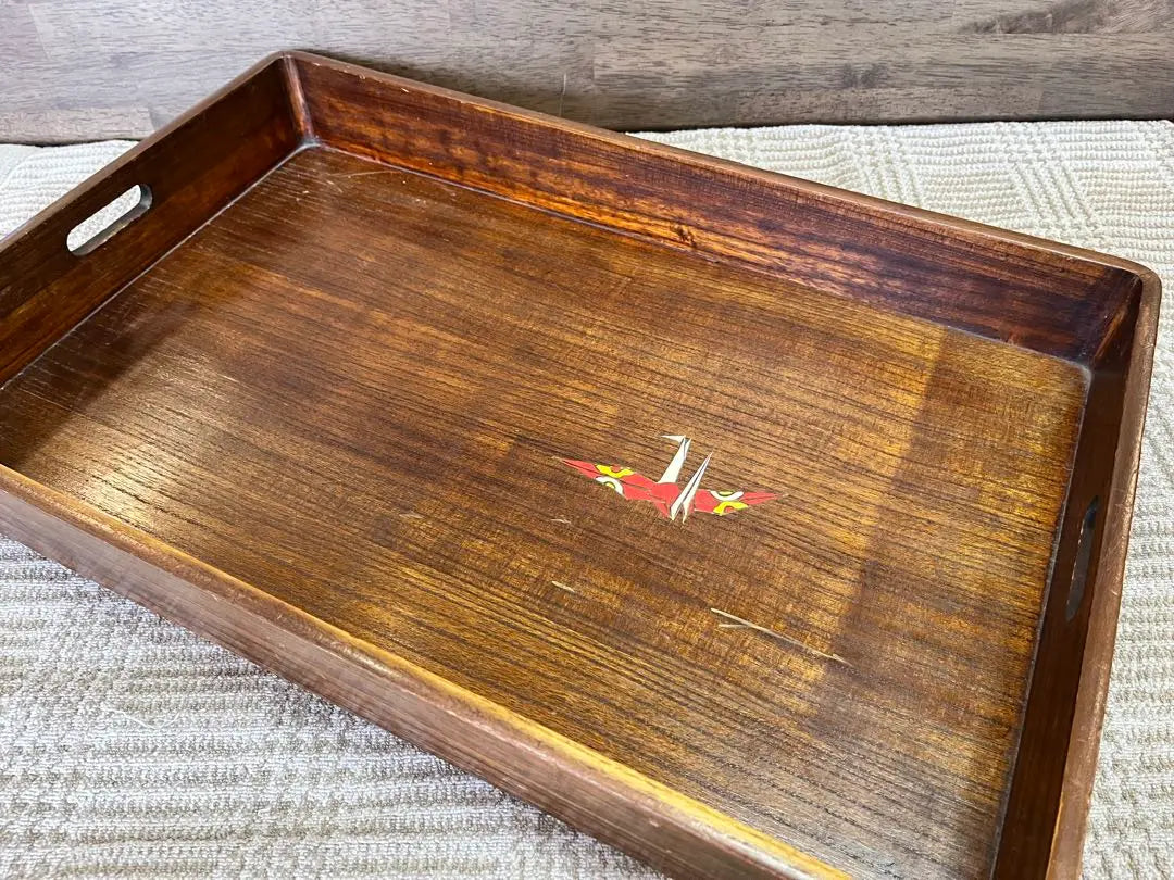 [Antiguo] Bandeja de madera maciza de madera Obon Bandeja japonesa Bandeja de té larga Herramientas antiguas retro Showa