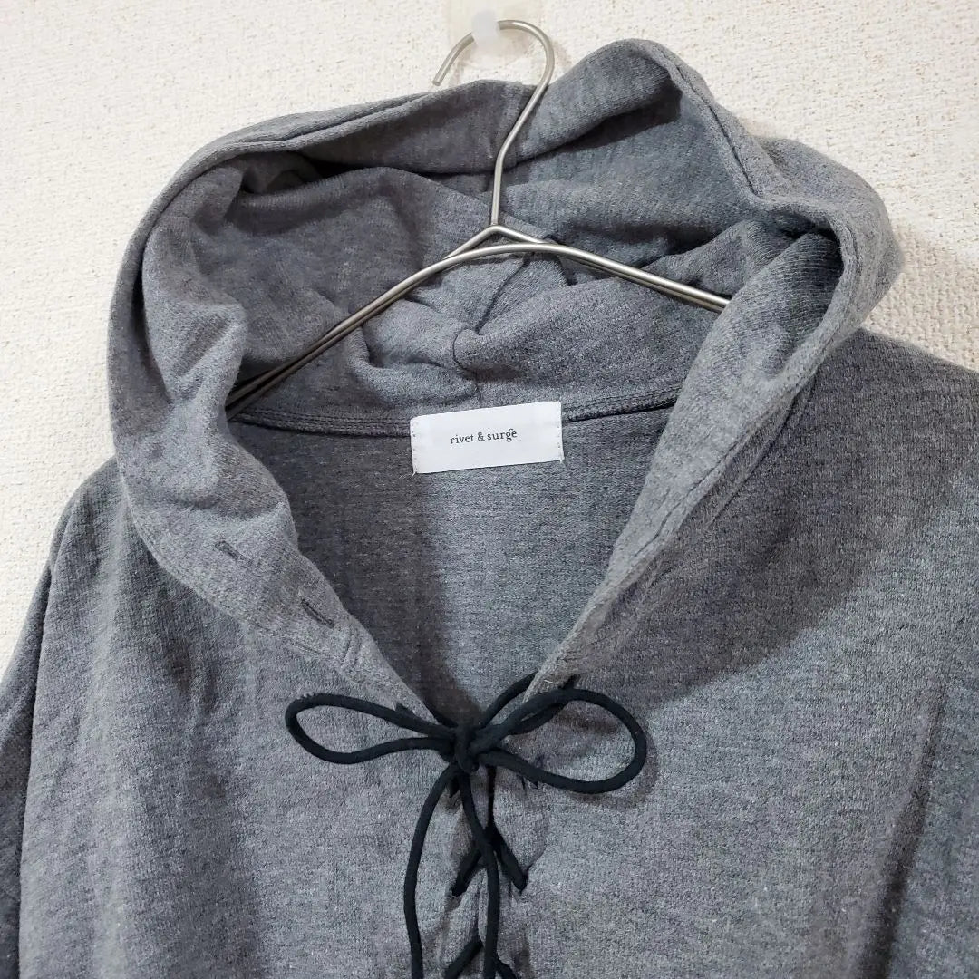 [rivet & surge] Spring hooded poncho, lace-up ribbon, lace hoodie