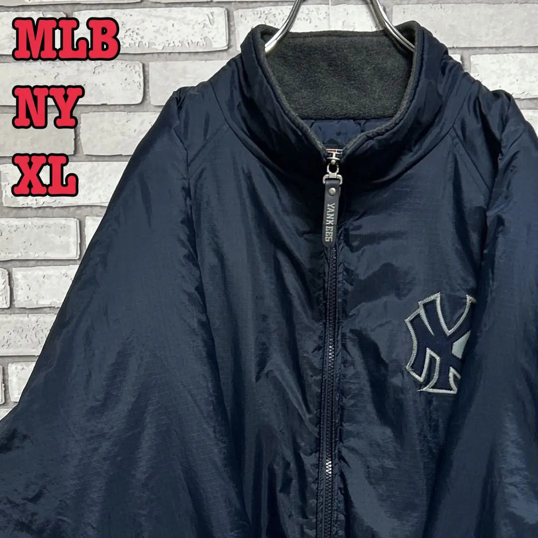 MLB☆NY Yankees Quilted Jacket Big Logo XL Navy