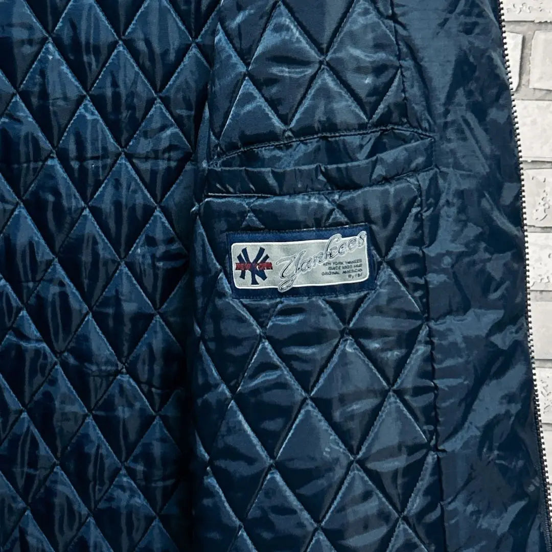 MLB☆NY Yankees Quilted Jacket Big Logo XL Navy