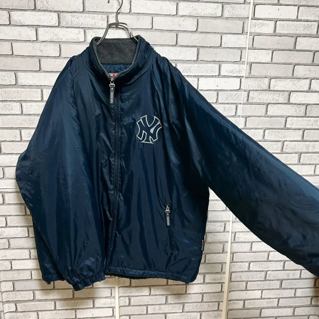 MLB☆NY Yankees Quilted Jacket Big Logo XL Navy