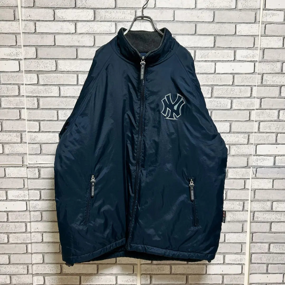 MLB☆NY Yankees Quilted Jacket Big Logo XL Navy