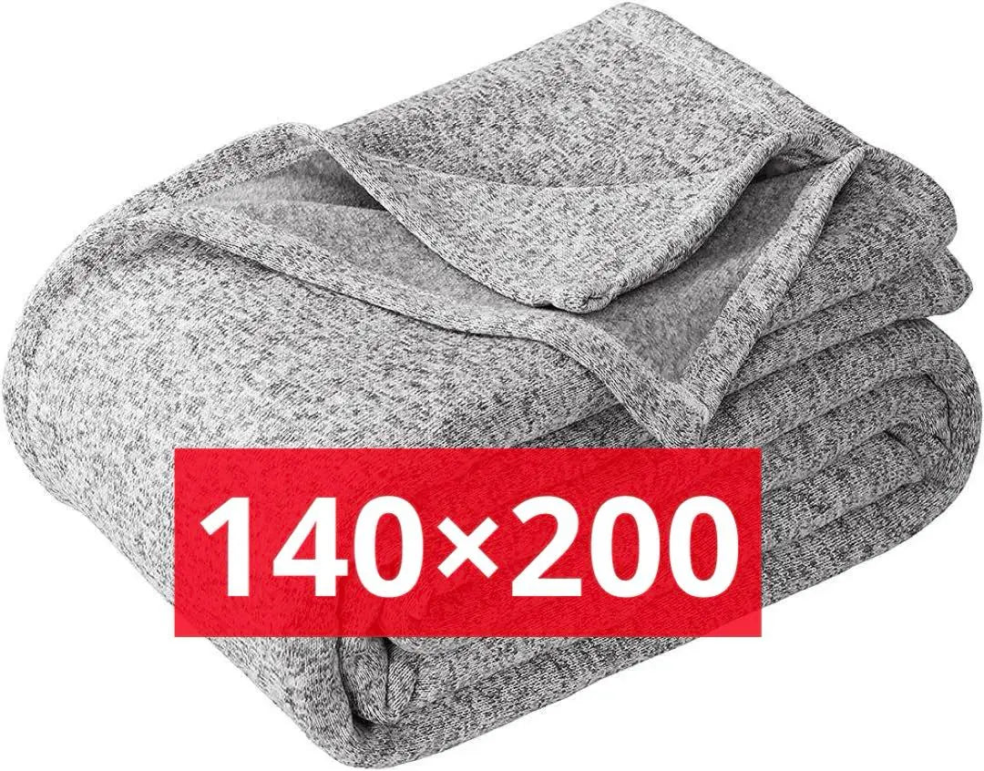 Knit Towel Blanket Blanket All Season Washable Gray