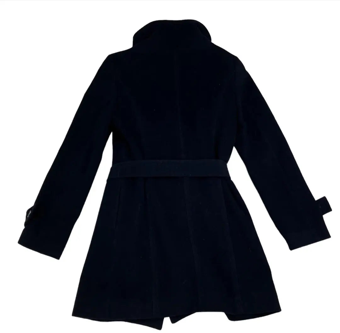 INDIVI Long Coat Angora Blend Black with Belt