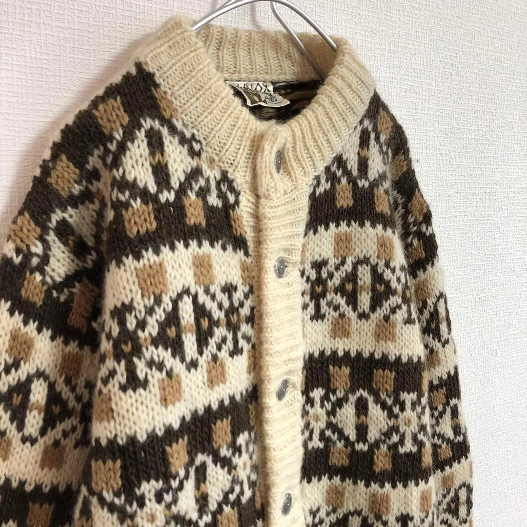 ☆592 Denmark Concho Renox Wool Thick Knit Cardigan