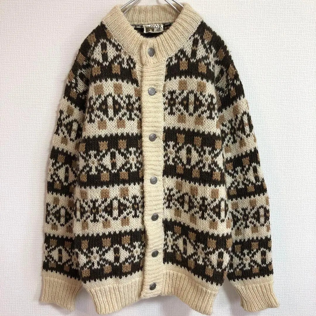 ☆592 Denmark Concho Renox Wool Thick Knit Cardigan