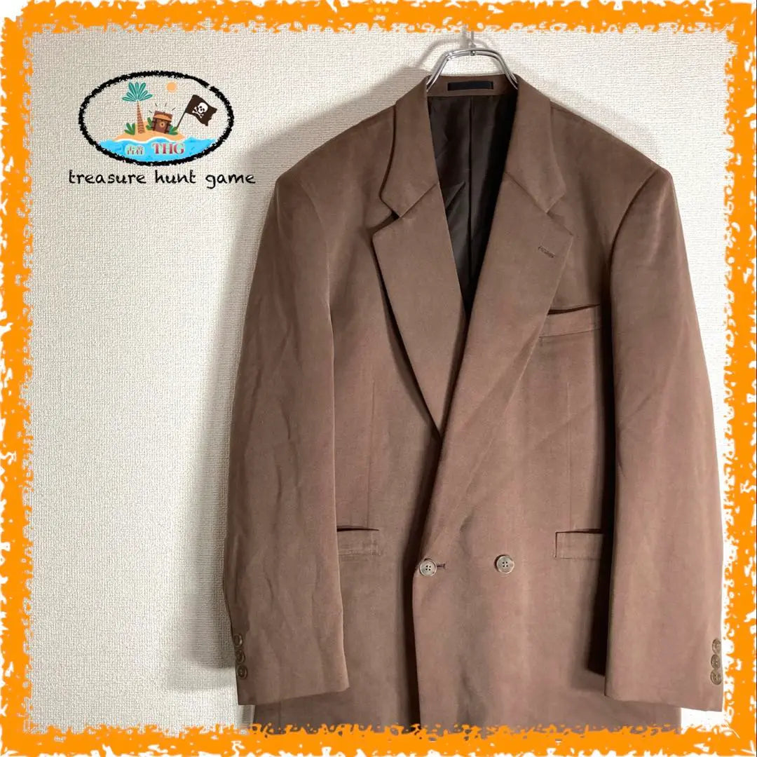 Tailored jacket double brown retro casual suit rayon material | テーラードジャケット　ダブル　ブラウン　レトロ　カジュアルスーツ　レーヨン素材