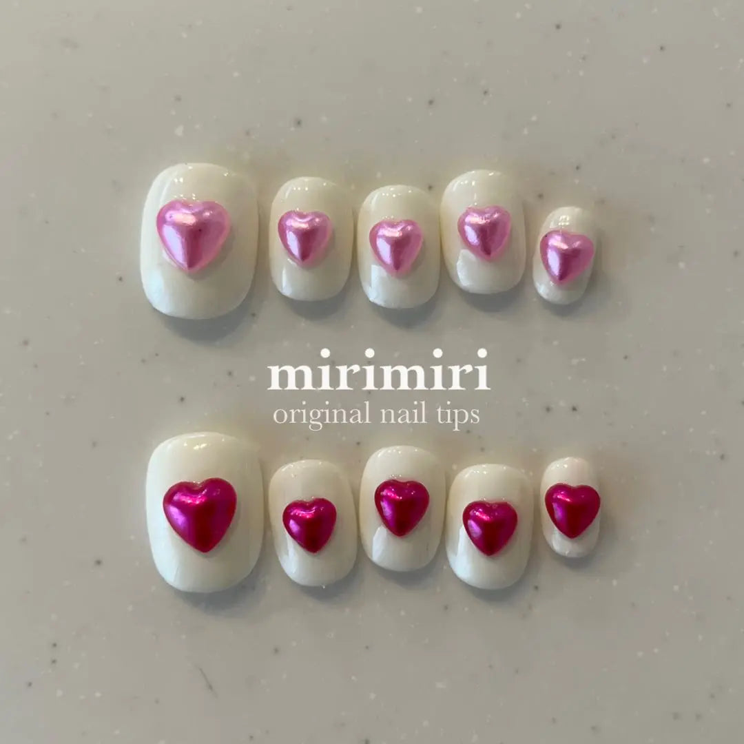 [036] Nail tip Girly nail Heart nail Pink nail Pink