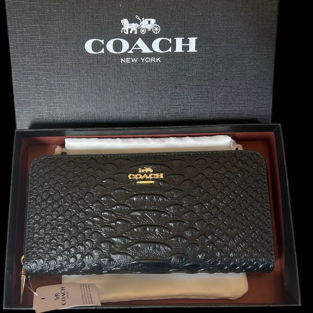 New Coach Long Wallet Python Design Women's