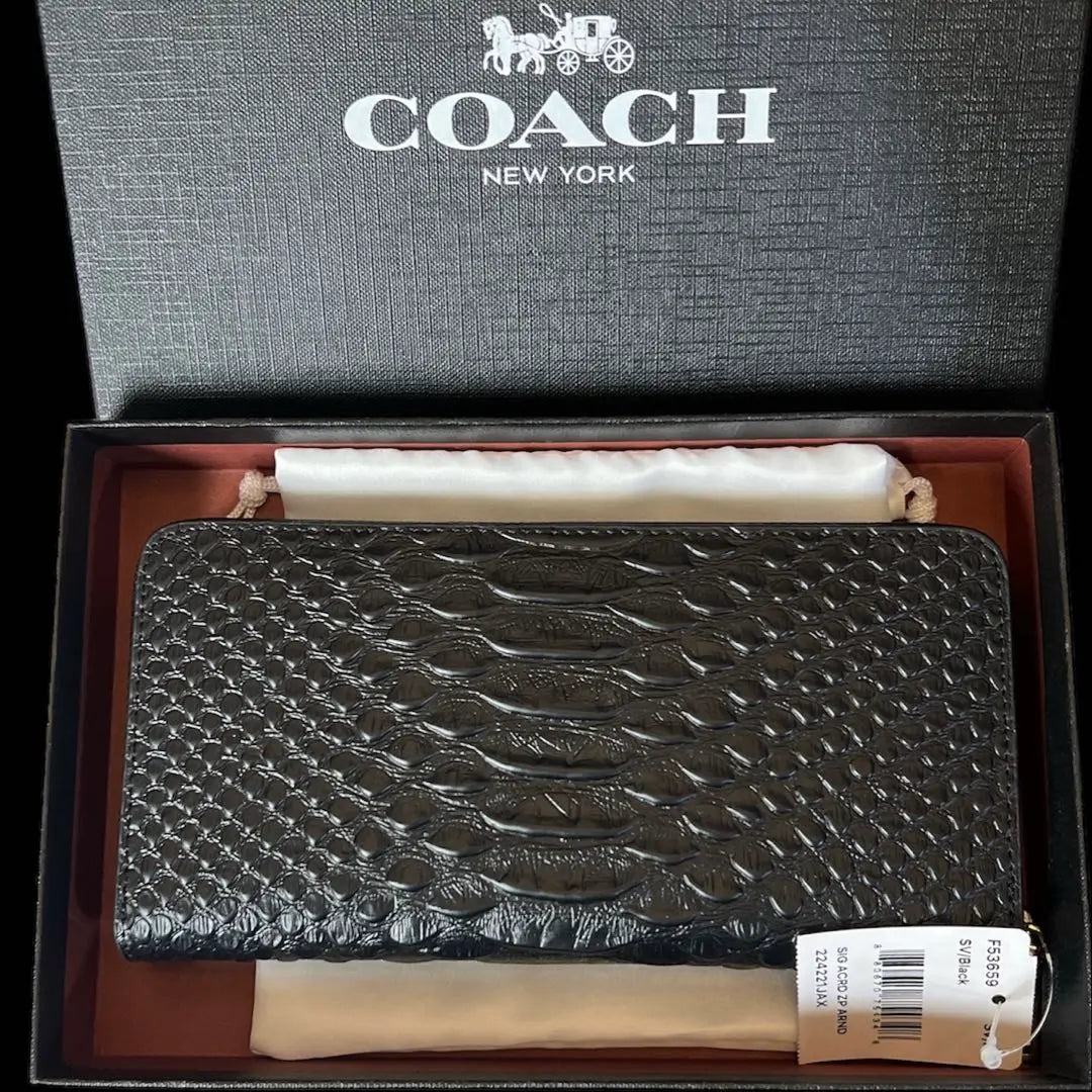 New Coach Long Wallet Python Design Women's