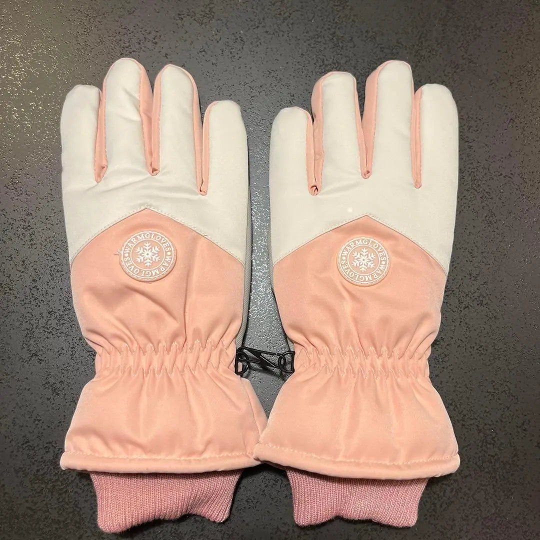 Guantes para exteriores, resistentes al frío, al viento, impermeables, de color rosa, para esquí y snowboard para mujer