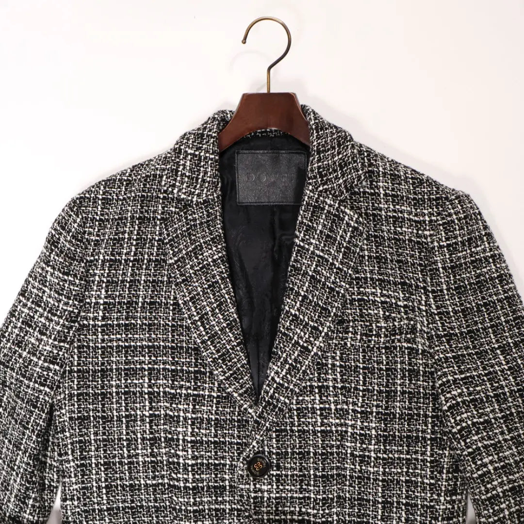 E8275◾️Chaqueta doble de tweed de 2 botones, cubertería auténtica