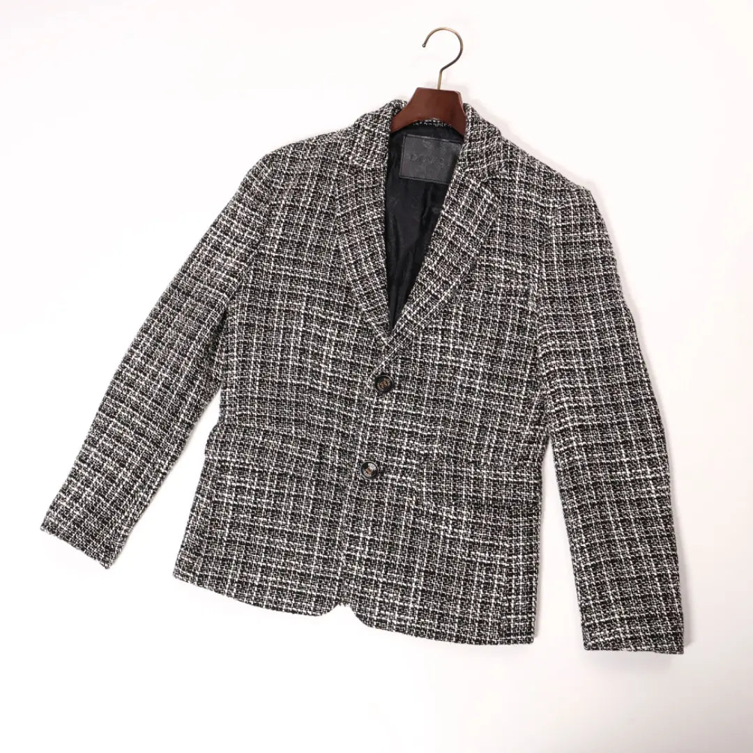 E8275◾️Chaqueta doble de tweed de 2 botones, cubertería auténtica