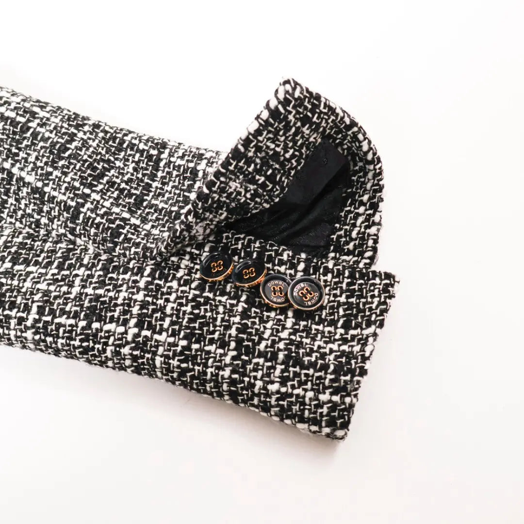 E8275◾️Double tweed 2-button jacket, genuine cutlery