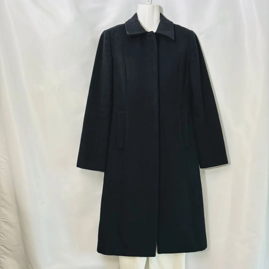 [Elegant] Vickey Couture Angora Wool Long Coat Black