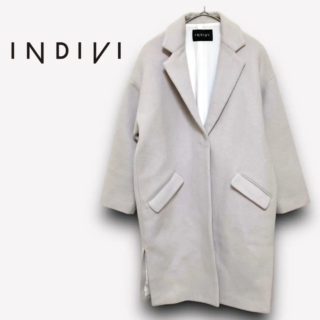 ★Indivi [5] Tailored long coat Chester coat Beautiful SS107