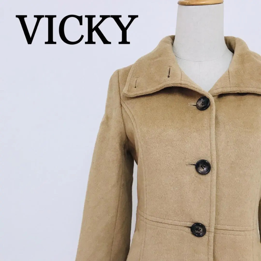 Vicki camel wool blend Angora blend Lining 2-pocket wool coat Y2K