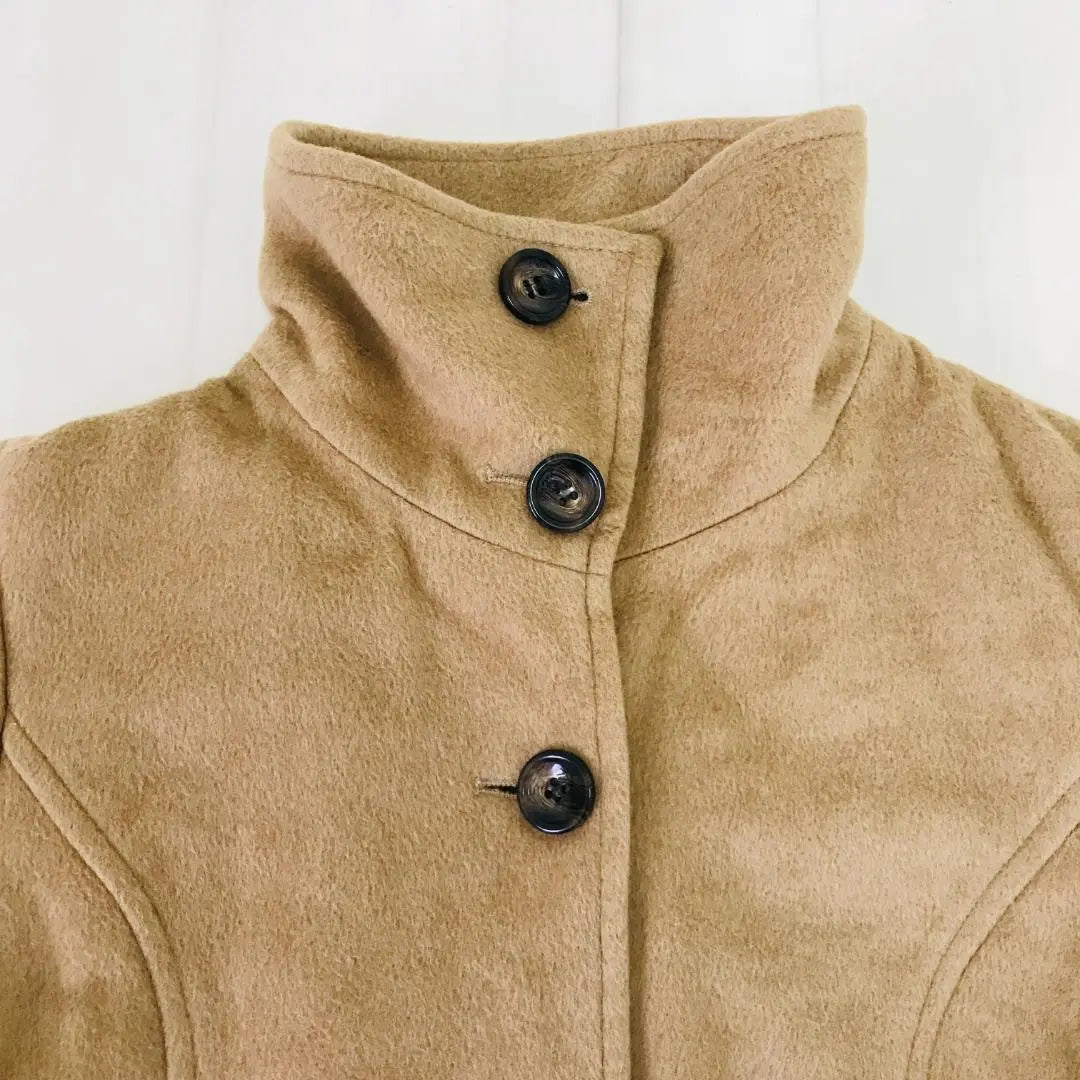 Vicki camel wool blend Angora blend Lining 2-pocket wool coat Y2K