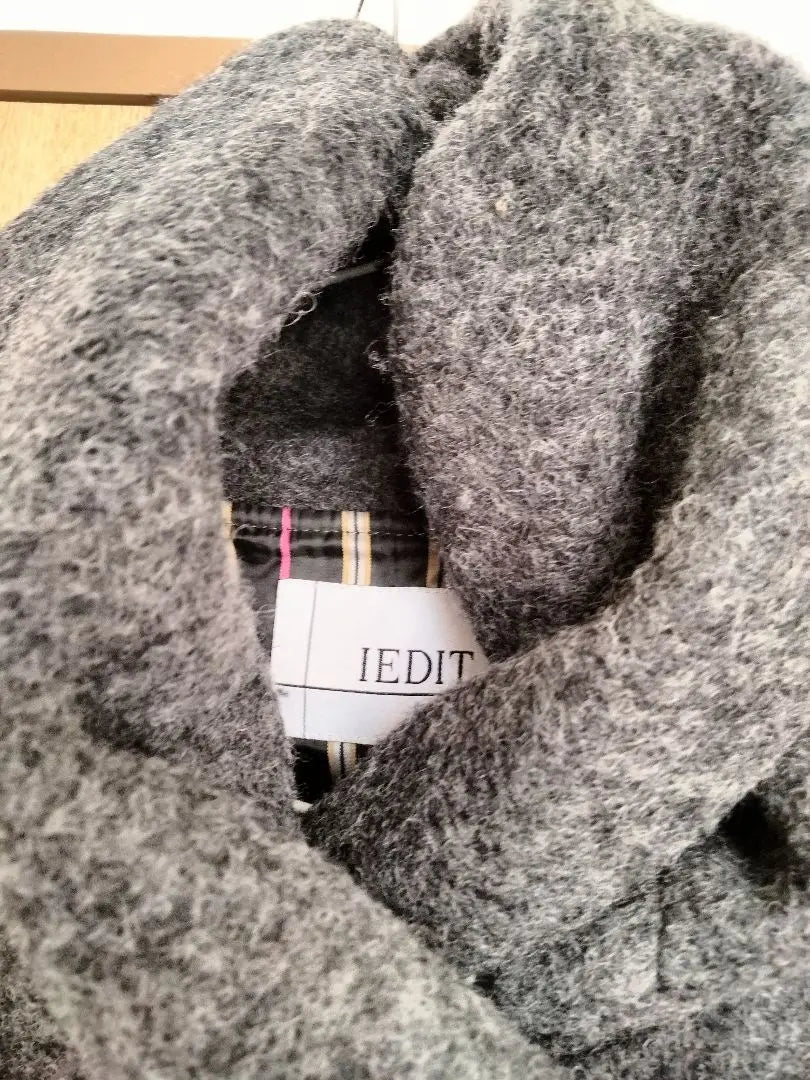 IEDIT Sliver Knit Short-length Hooded Coat [Grey] Felicimo | IEDIT　スライバーニット ショート丈フーデッドコート【グレー】フェリシモ