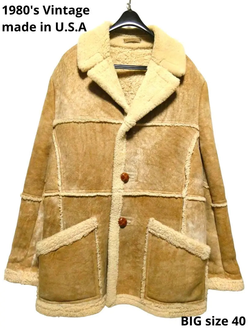 Authentic made in the USA! 80s vintage! Big size 40! Real Mouton Lunch Coat | 本場アメリカ製！80sヴィンテージ！ビッグサイズ40！リアルムートンランチコート