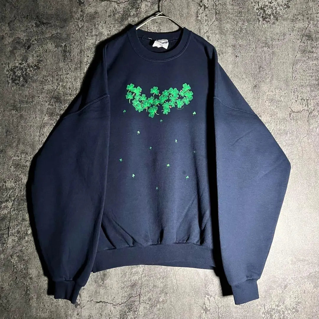 Vintage Navy Clover Sweatshirt 90s