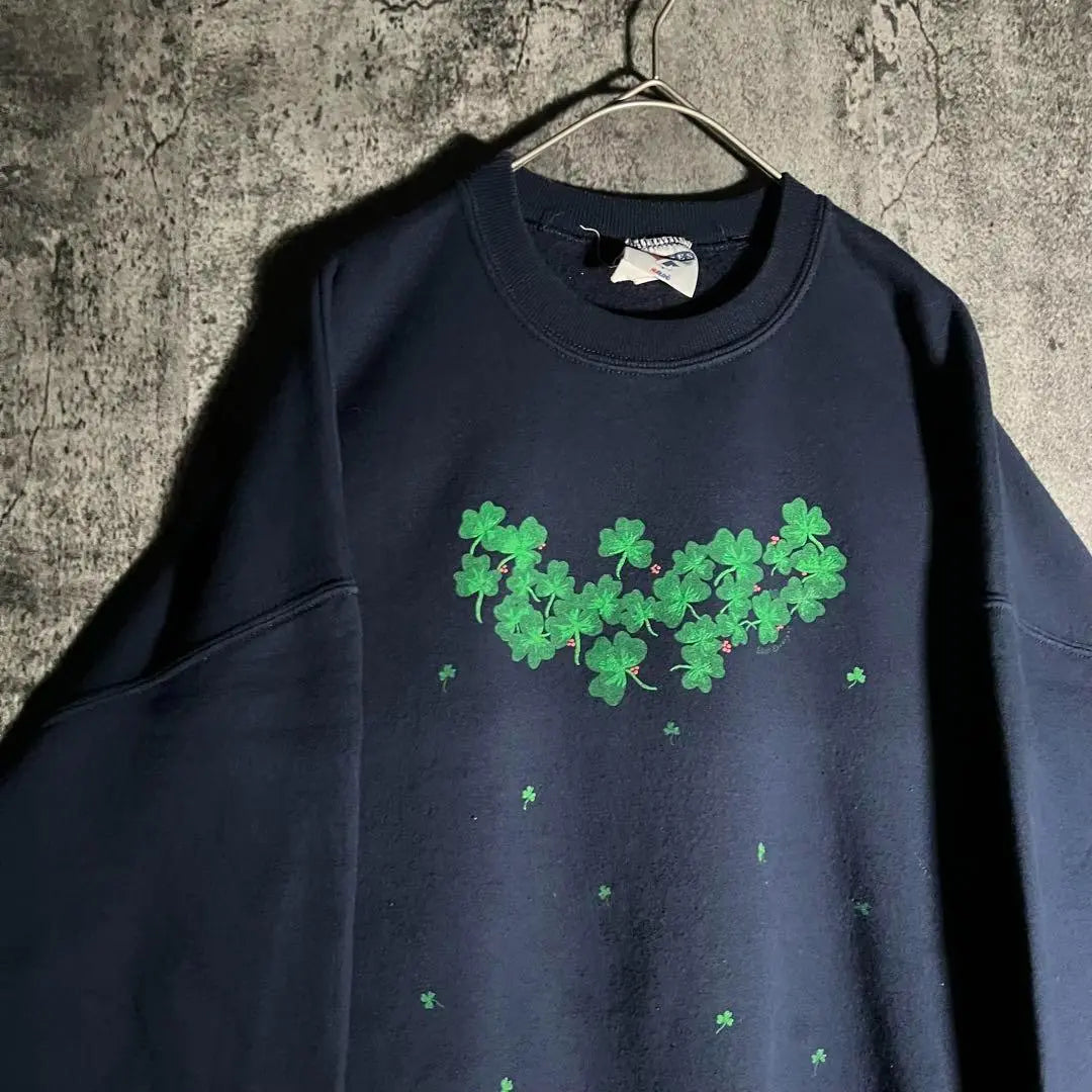 Vintage Navy Clover Sweatshirt 90s