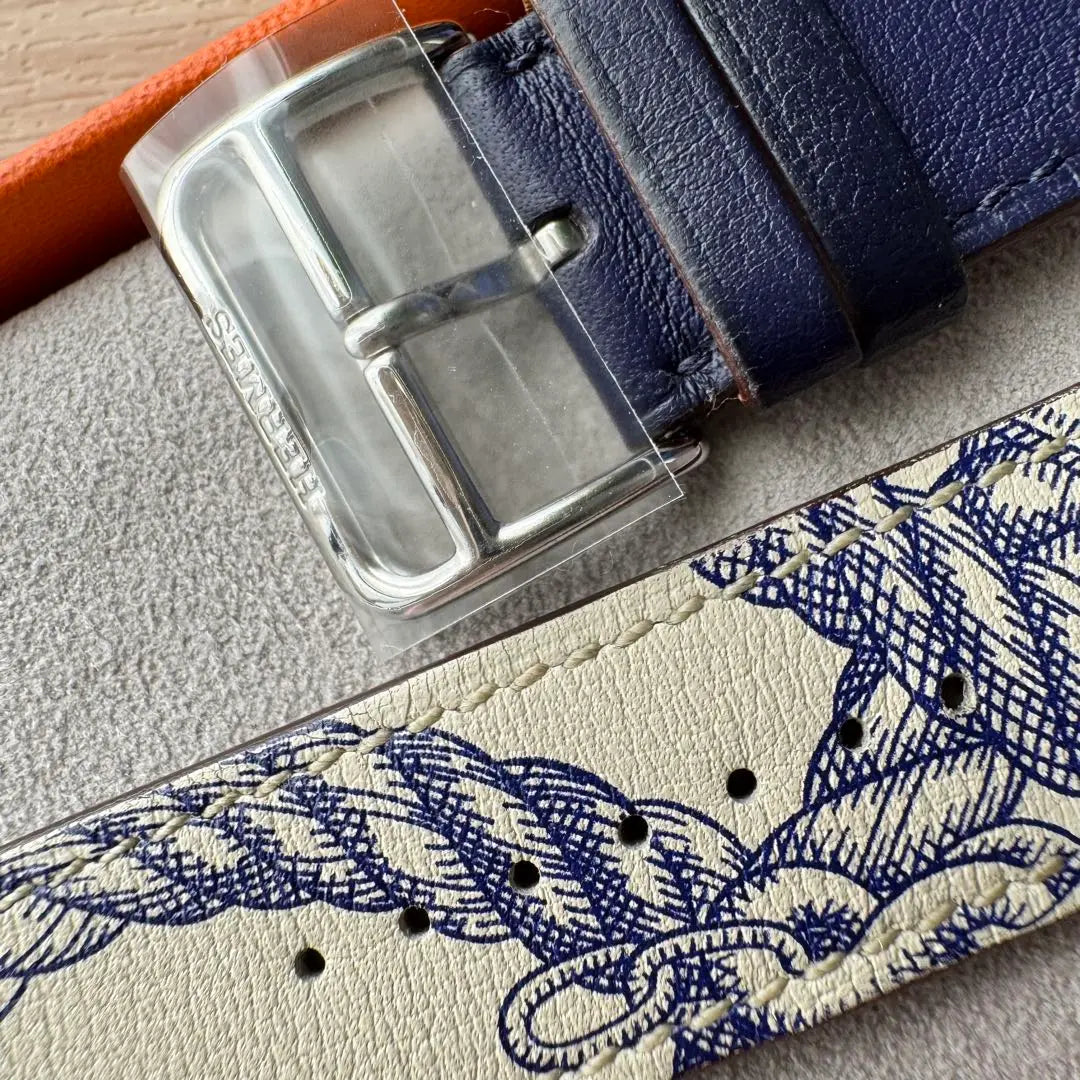 2296 Apple Watch Hermes Blue Rope Pattern HERMES