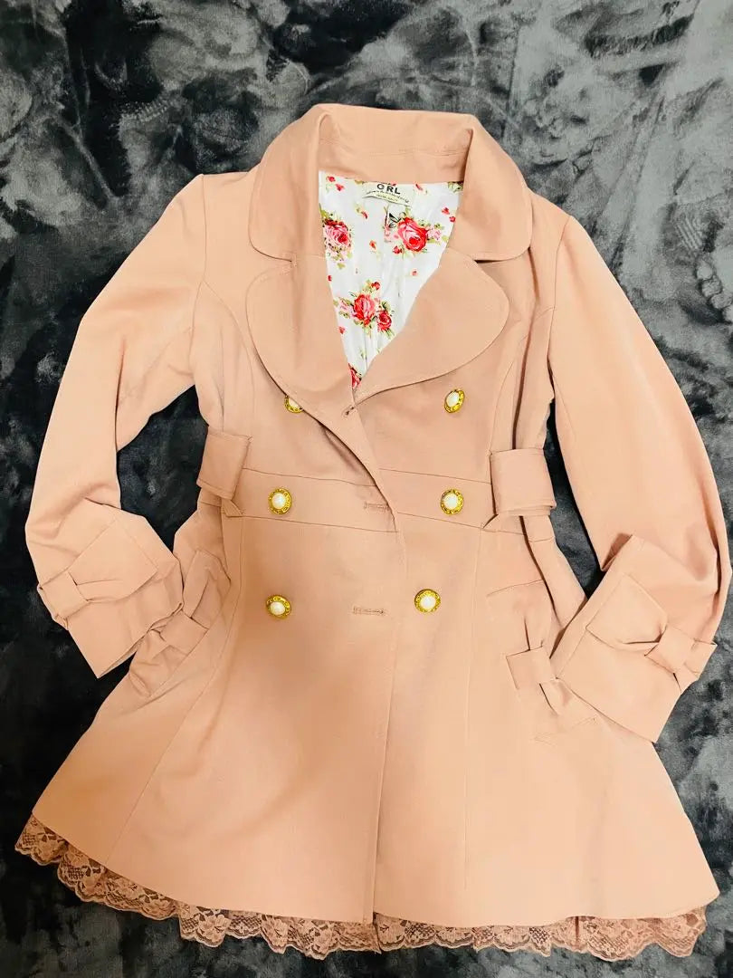 GRL Grail Lining Floral Trench Coat